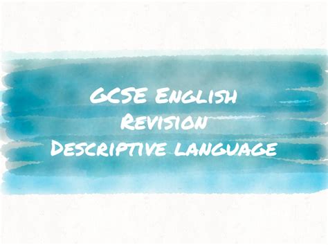 gcse revision descriptive writing techniques teaching resources