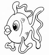 Coloring Pages Seaweed Cliparts Fish sketch template