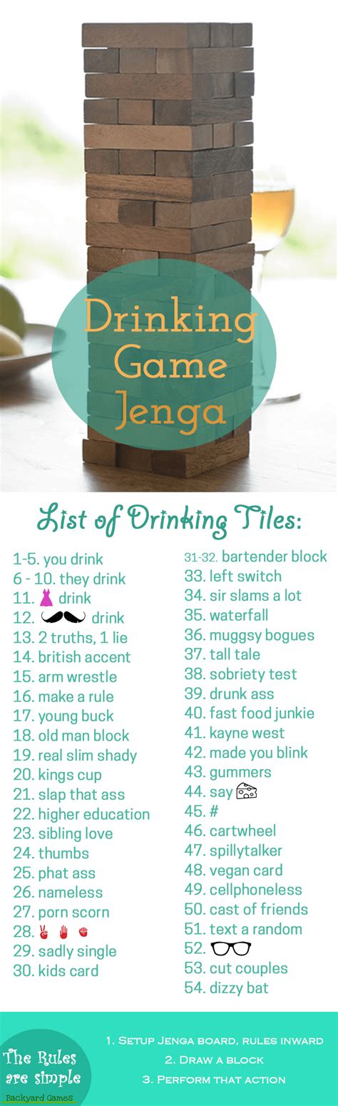Jenga Drinking Game Unofficial Rules On How To Play