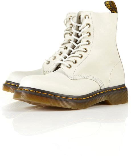 topshop dr martens  eye pascal boots  white  white lyst