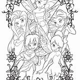 Tinkerbell Coloring Pages Friends Her Drawing Getdrawings Getcolorings sketch template