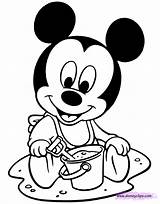 Mickey Baby Coloring Mouse Pages Disney Book Printable Maus Minnie Football Color Micky Pluto Babies Kids Disneyclips Funstuff sketch template