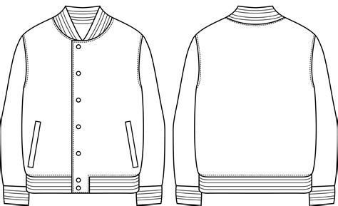 blank varsity jacket vector template  vector art  vecteezy