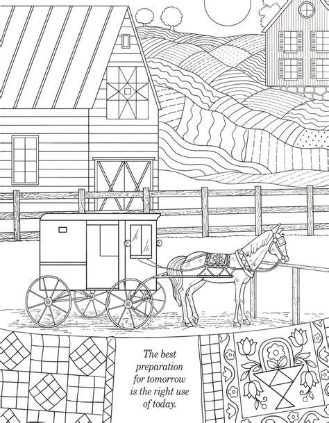 amish quilts  quotes adult coloring book grayscale coloring