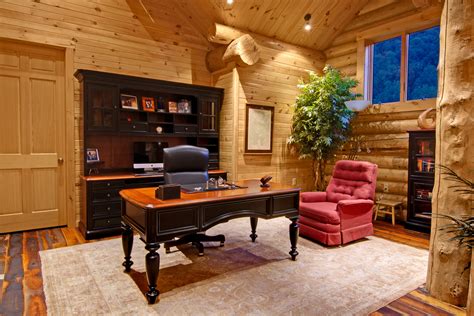 designing  log  timber home  include  home office
