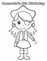 Pirate Girl Coloring Pages Kids Female Drawing Printable Piraten Mädchen Personalized Getcolorings Girls Color Ausmalen Birthday Book Party Favor Print sketch template
