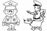 Coloring Police Pages Cop Drawing Security Printable Guard Color Officer Kids Badge Enforcement Law Uniform Dog Station Print Getdrawings Vector sketch template