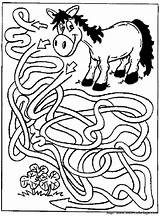 Doolhof Maze Labyrinthe Animaux Labyrinth Labirinto Cavallo Caballo Laberinto Mazes Pferd Puzzles Affamato Doolhoven Langoor Worksheet Olds Cambiare Potete Caso sketch template