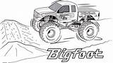 Bigfoot モンスター トラック Monstertruck Everfreecoloring りえ 塗り絵 Digger Ziyaret Coloringfolder sketch template