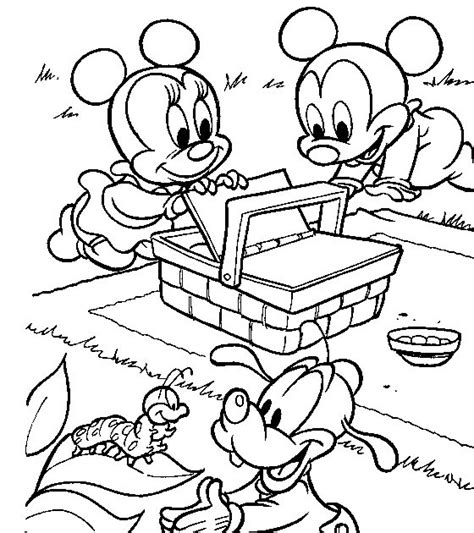 baby mickey mouse  minnie mouse coloring pages