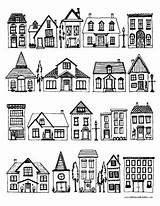 Coloring House Houses Pages Drawing Printable Colouring Sketch Drawings Doodle Row Adult Kids Paintingvalley Books Casas Imprimir Para Print Color sketch template