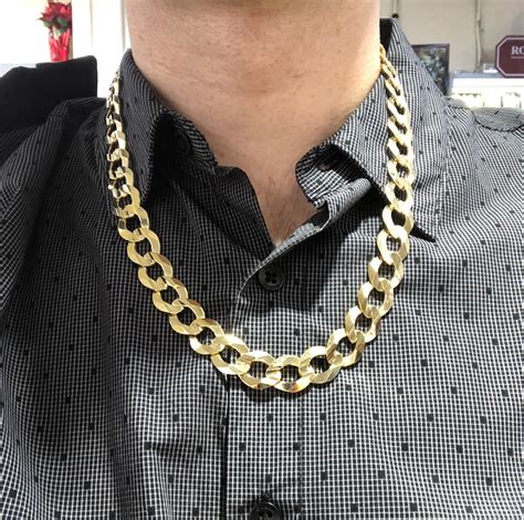 buy  yellow gold solid cuban link chain    mm    icy jewelry