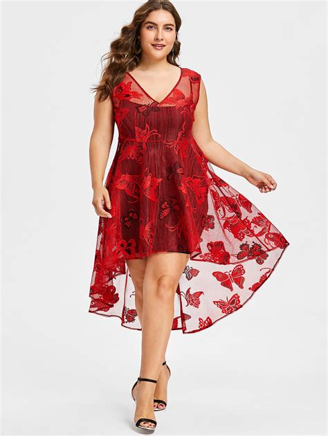 gamiss summer plus size 5xl sheer lace midi dress with tank dress sexy