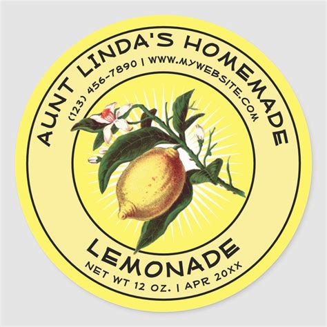 Vintage Homemade Lemonade Label Template Zazzle Label Templates