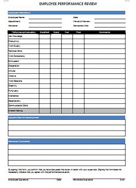 employee review form           employees