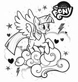 Pony Sparkle Kolorowanki Kolorowanka Chmurach Gifyagusi sketch template