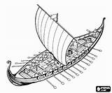 Drakkar Vikings Vikingos Vikingen Barco Barca Vichinghi Kleurplaten Nave Navi Designlooter Vichinga Dos Vichinghe sketch template