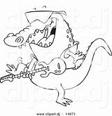 Coloring Cartoon Vector Gator Guitarist Outline Ron Leishman Clipart Royalty sketch template