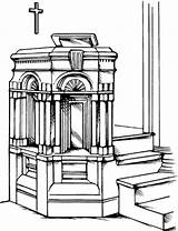 Pulpit Church Clip Cliparts Clipart Definition Library Webster Merriam sketch template