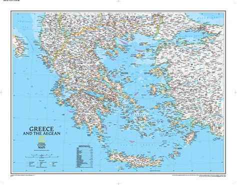 greece political wall map  national geographic mapsales