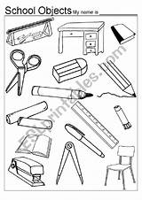 Classroom Objects Colouring Worksheet School Game Worksheets Vocabulary Preview sketch template