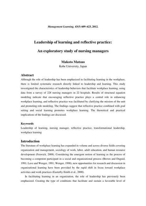 leadership reflection paper sample leadership reflection  essay