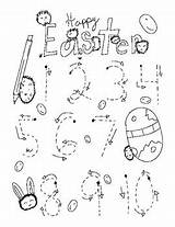 Easter Number Tracing Sheet Coloring sketch template