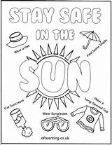 Sun Safety Colouring Safe Stay Printable Activities Summer Coloring Kids Worksheets Activity Eparenting Preschool Poster Sheets Print Kindergarten Crafts Beach sketch template