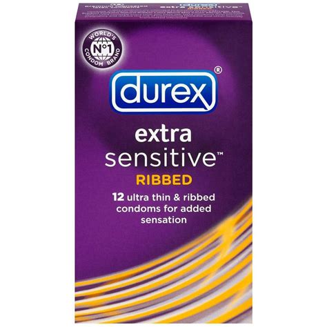 Durex Extra Sensitive Ribbed Condoms 12 Count Sex Toys