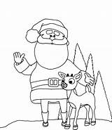 Santa Coloring Pages Kids Reindeer Claus Printable sketch template