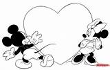 Coloring Disney Pages Valentine Valentines Mickey Minnie Mouse Kids Printable Cartoon Heart Popular Book Library Clipart Choose Board sketch template