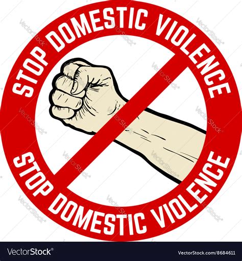stop domestic violence emblem royalty  vector image