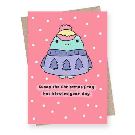 Cute Christmas Card Funny Christmas Card Girlfriend Frog Etsy