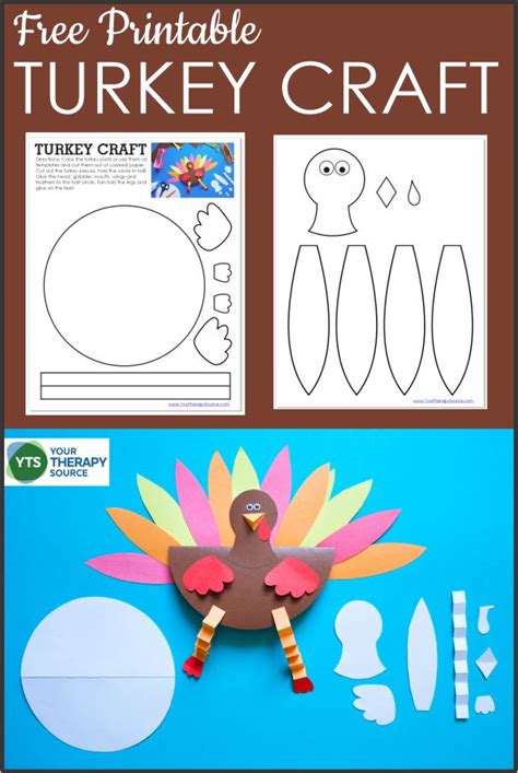 turkey craft printable   therapy source