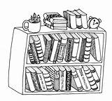 Bookshelf Drawing Bookcase Book Drawn Pencil Drawings Paintingvalley Advaita Color sketch template