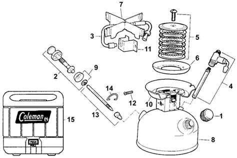 coleman gas stove  diagram  parts list  coleman stove parts diagram wiring diagram