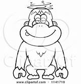Drunk Monkey Orangutan Dumb Clipart Cartoon Thoman Cory Outlined Coloring Vector 2021 sketch template