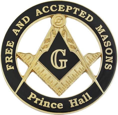 amazoncom prince hall  accepted masons masonic auto emblem black gold diameter