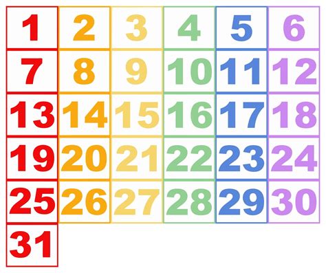 printable calendar numbers   numbers preschool preschool activity