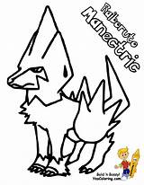 Pokemon Coloring Manectric Pages Printables Yescoloring Knockout sketch template