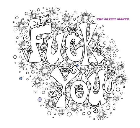 Fuck You Adult Coloring Page By The Artful Maker