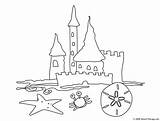 Coloring Sand Beach Castle Sandcastle Clipart Easy Sheets Simple Toys Designlooter Fun Bestofcoloring Shells Clipground sketch template