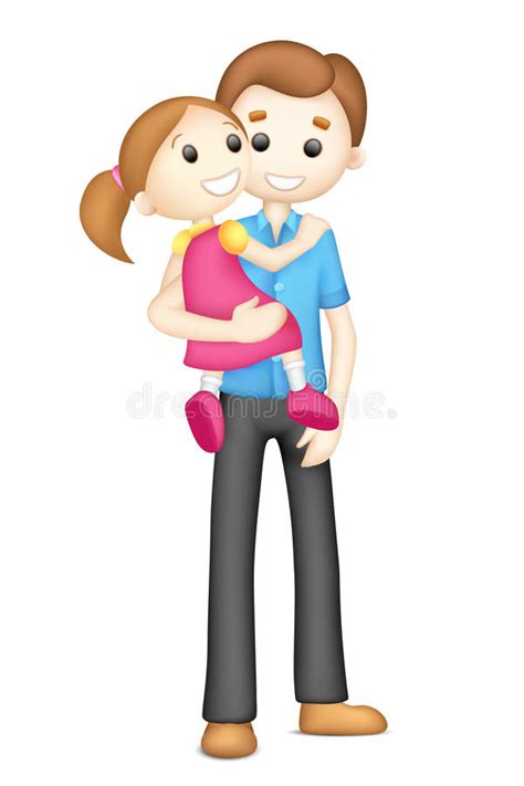 father and daughter stock vector illustration of holding