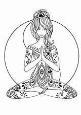 Yoga Coloring Pages Adults Zen Stress Anti Mandala Easy Yin Printable Drawing Yang Adult Color Relax Kids Relaxation Justcolor Gandhi sketch template