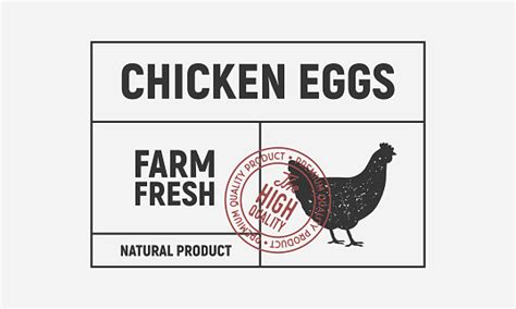 Telur Ayam Label Vintage Label Lama Dengan Siluet Hen Desain Minimal