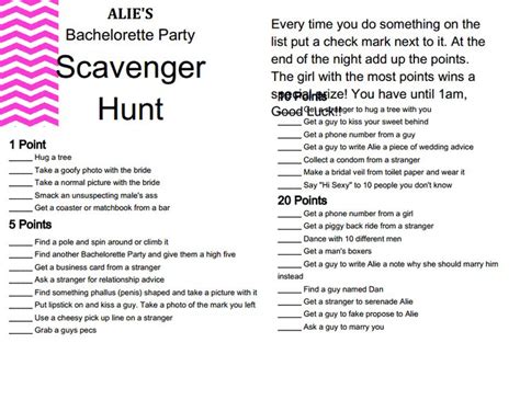 23 best scavenger hunt images on pinterest bachelorette scavenger