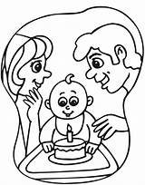 Birthday Baby Coloring Pages First 1st Year Color Old Kids Babys Print Parents sketch template