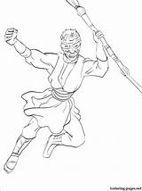 Darth Maul Coloring Wars Star Pages Getcolorings Getdrawings sketch template
