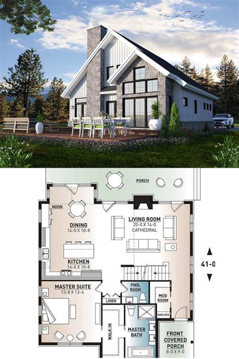 quaint  bedroom  story cottage ideal  lake setting floor plan
