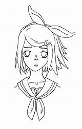Rin Kagamine Chann Vee Lineart sketch template